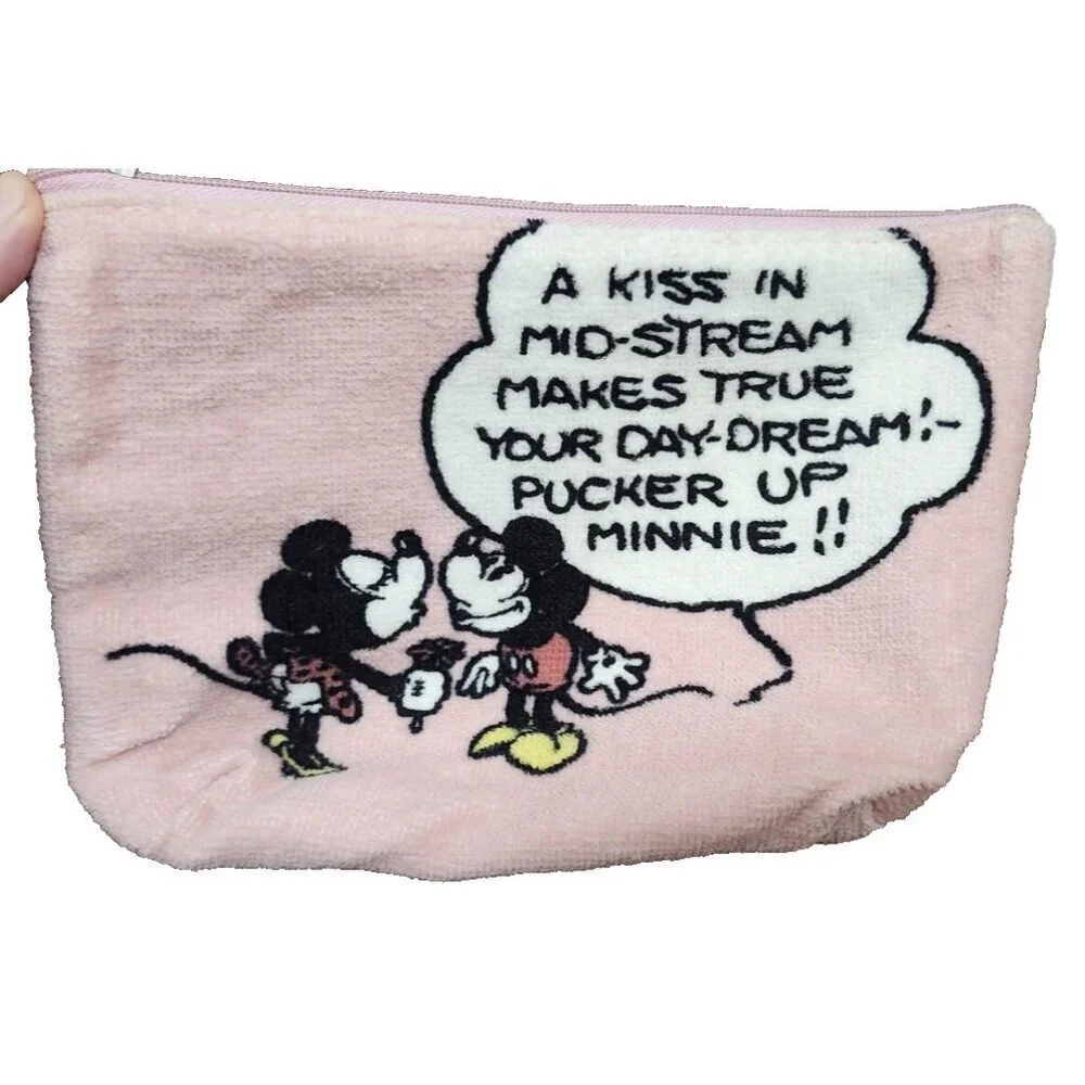 Nano Universe Disney Mickey Minnie Pouch Retro Comic Cosmetic Bag Japan Rare
